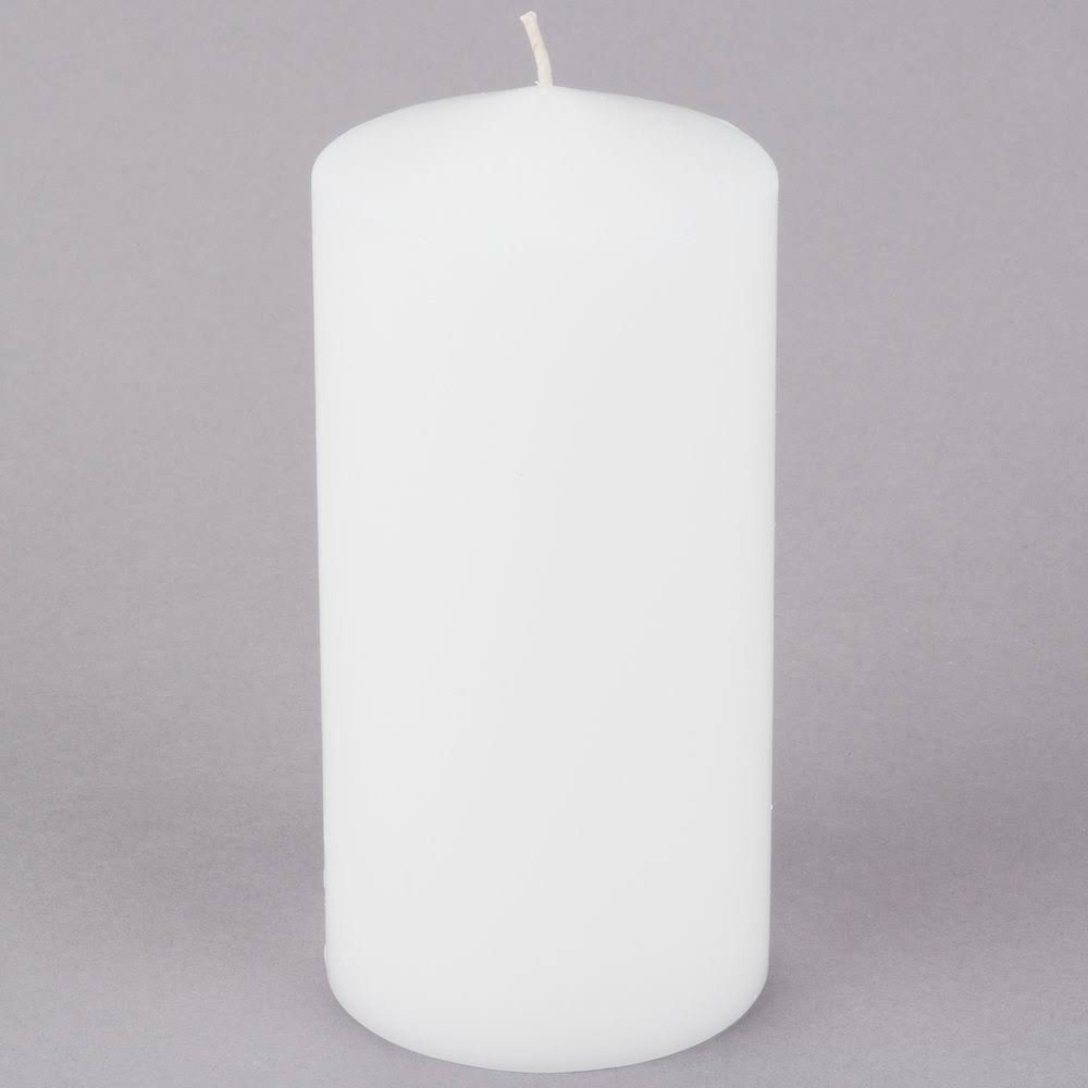 White Wax Pillar Candle - 12/Case Y60140