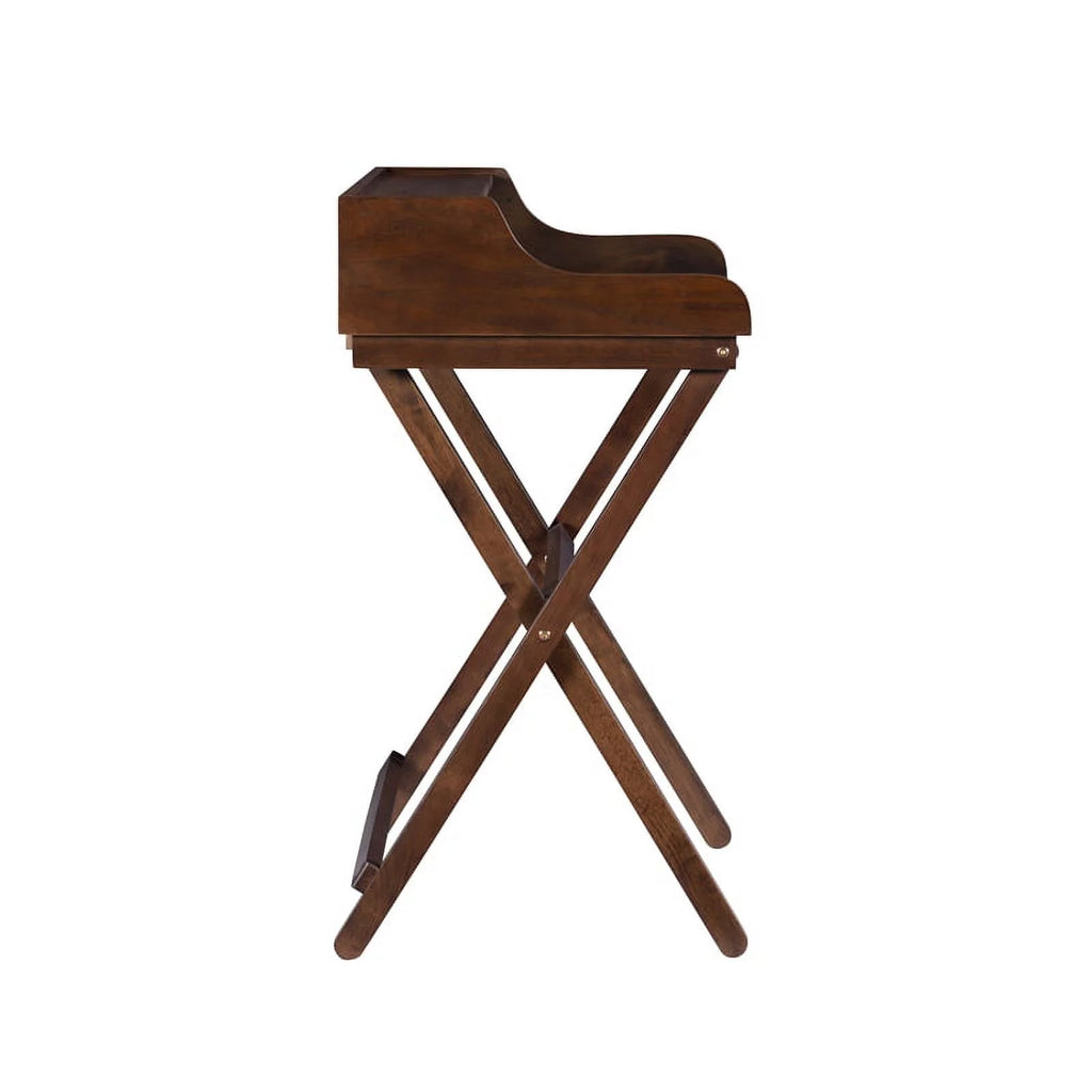 Wood Folding Desk in Antique Walnut Brown A19649