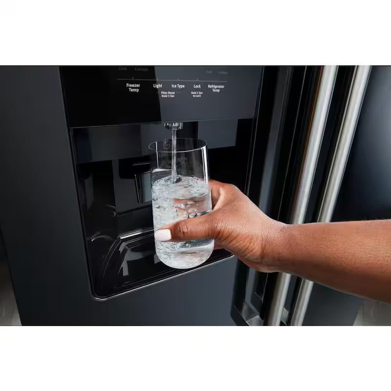 36 in. 25 cu. ft. Side-by-Side Refrigerator in Black B544