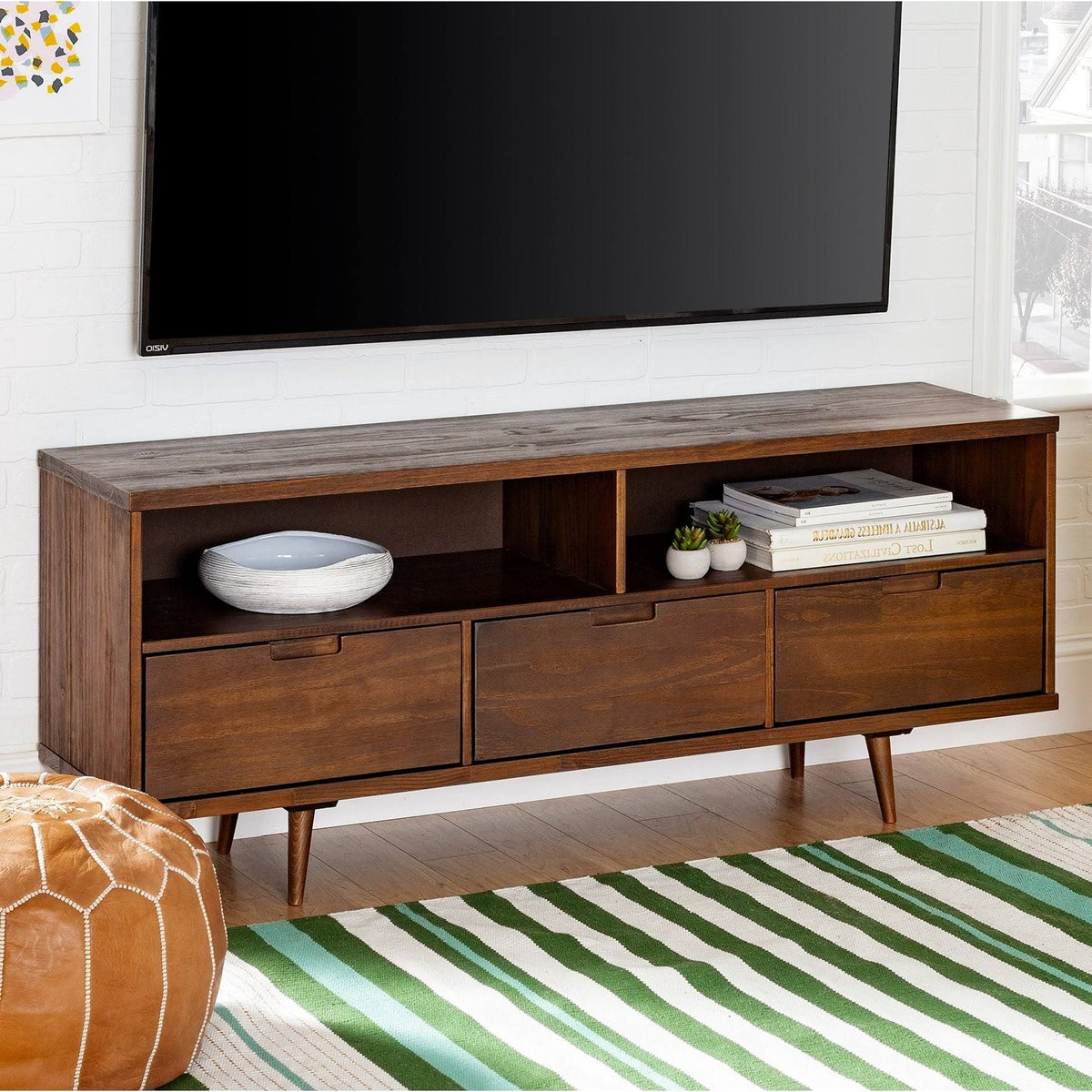 Walnut 3-Drawer TV Console T848