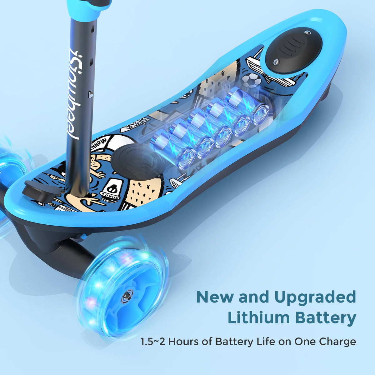 3 Wheel Electric Scooter with Flashing Wheels Q459561