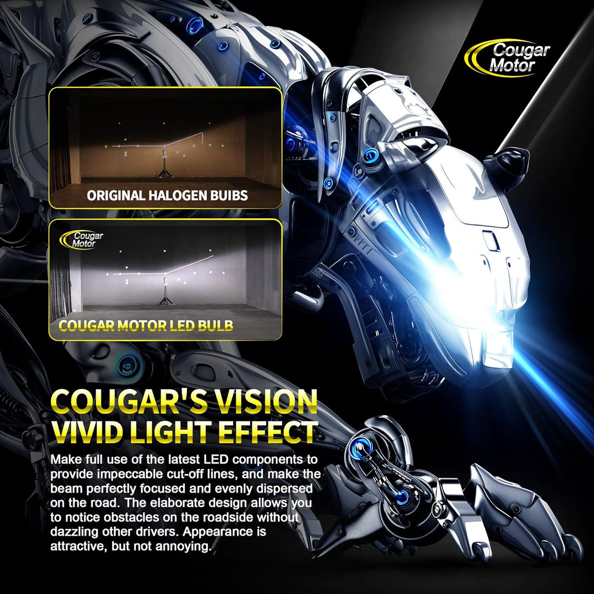 H4 LED Bulb 6500K Cool White Conversion Kit J683
