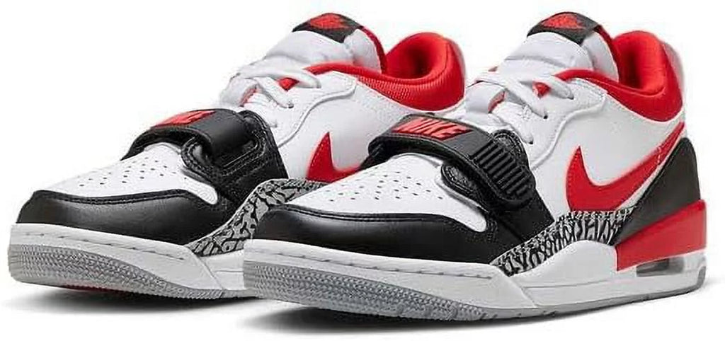 White Fire Red Black Low Top Sneakers P91519