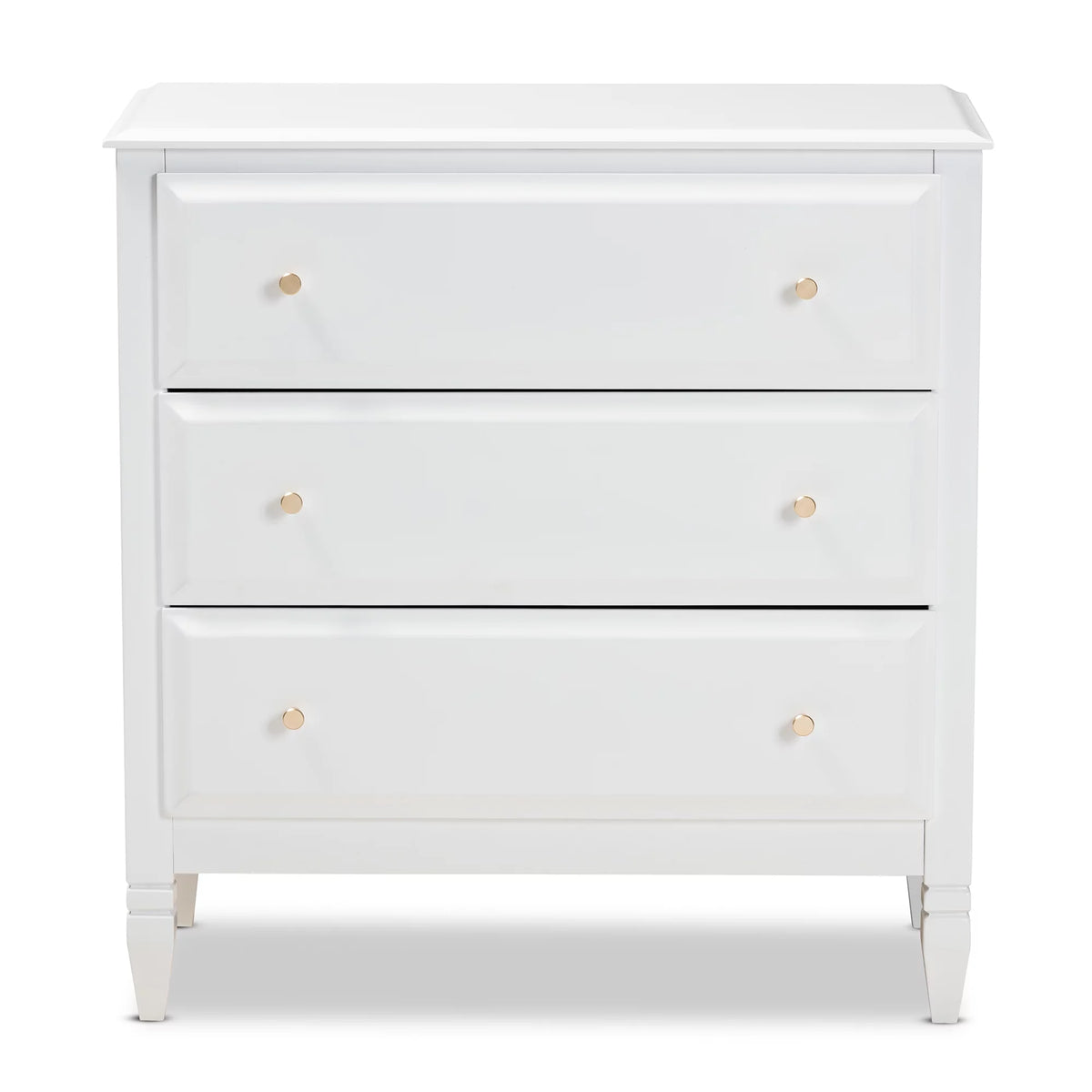 White 3-Drawer Wood Bedroom Chest V940