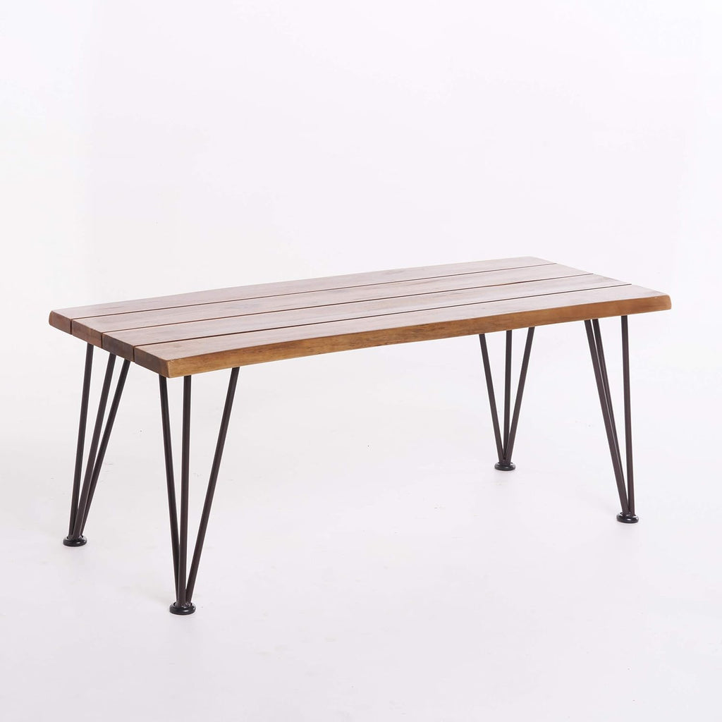 Industrial Iron and Teak Finished Acacia Wood Coffee Table M431727