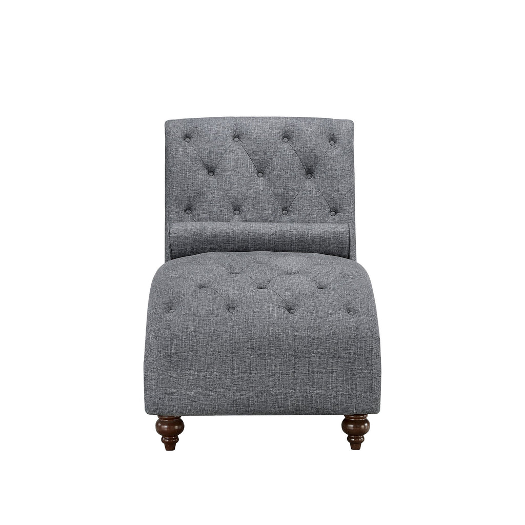 Gray Microfiber Tufted Chaise Lounge M6956