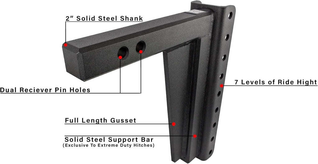 2" Adjustable Extreme Duty Trailer Hitch with Dual Ball B20600