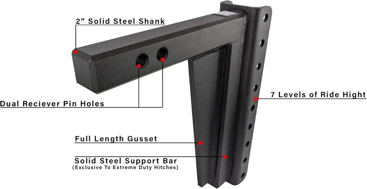 2" Adjustable Extreme Duty Trailer Hitch with Dual Ball B20600