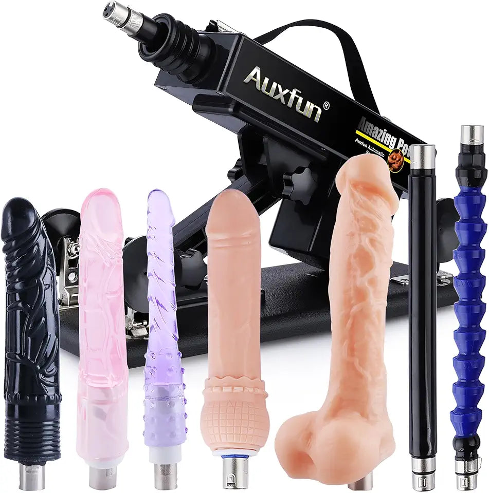 Realistic Thrusting Dildo Sex Toy with 7 Attachments U2484