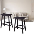 Pine Wood Saddle Seat Bar Counter Stools 29 inch 24 inch Black M718648