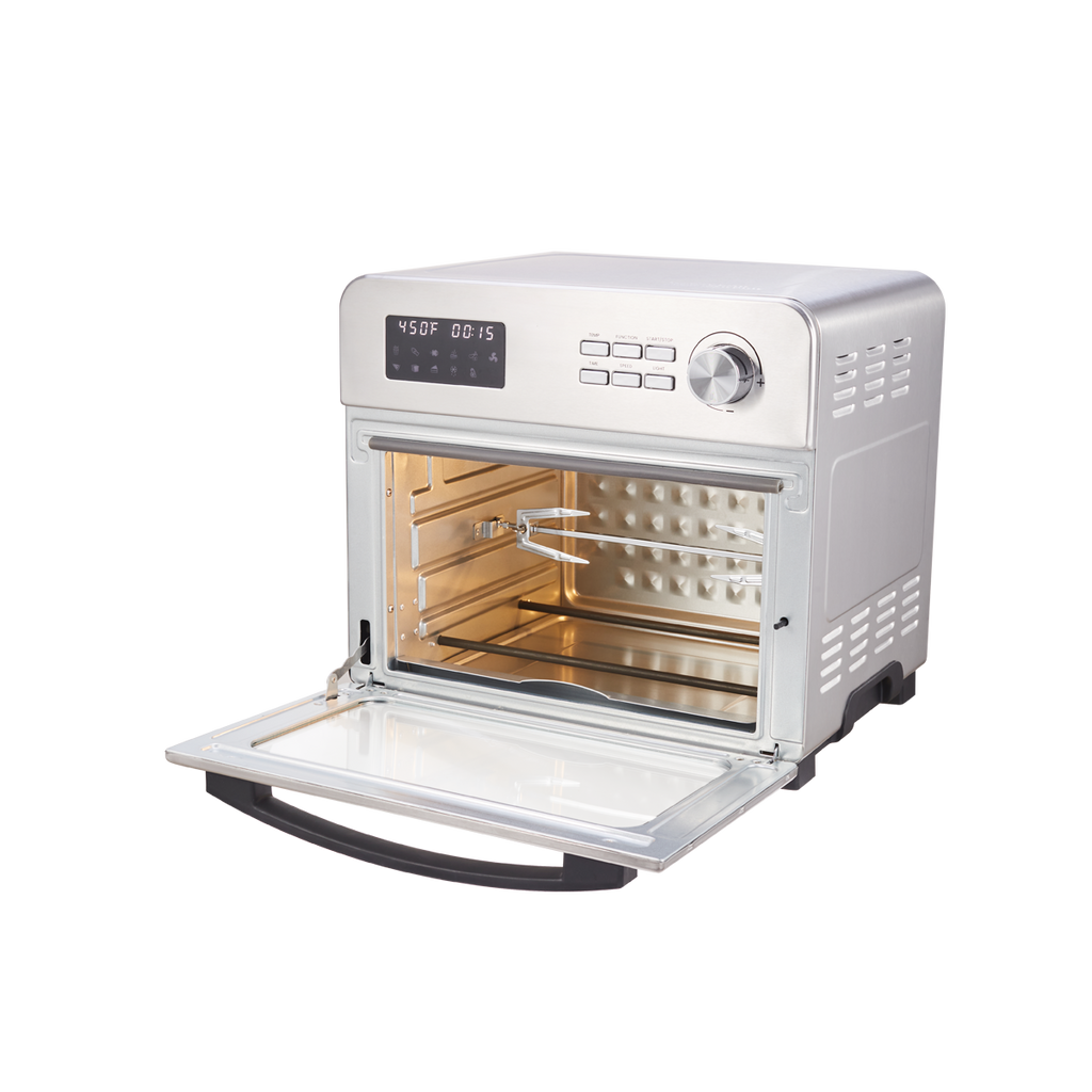6-in-1 Air Fryer Toaster Oven, 24 Quart LCD Countertop Convection Airfryer with Rotisserie and Dehydrator P403