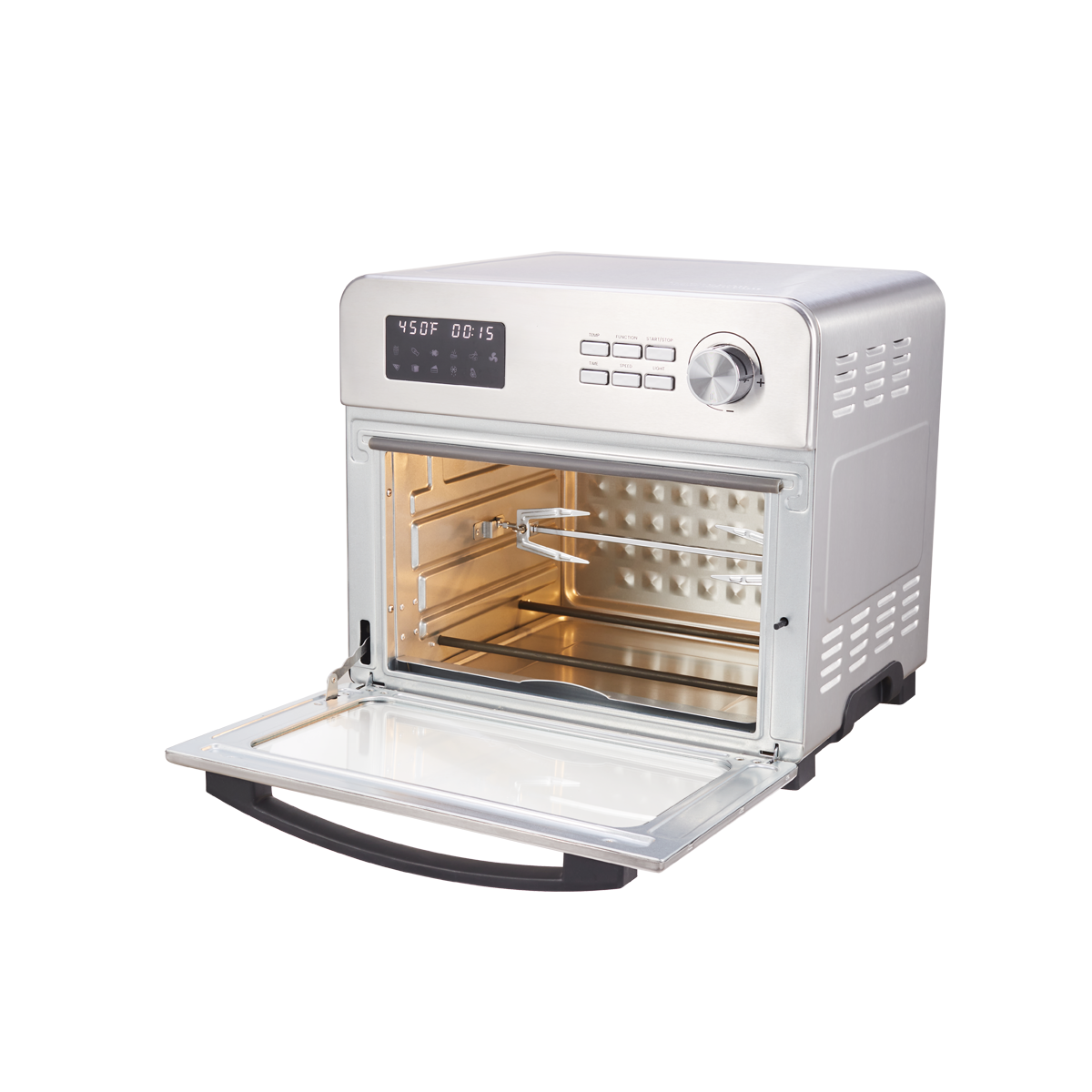 6-in-1 Air Fryer Toaster Oven, 24 Quart LCD Countertop Convection Airfryer with Rotisserie and Dehydrator P403