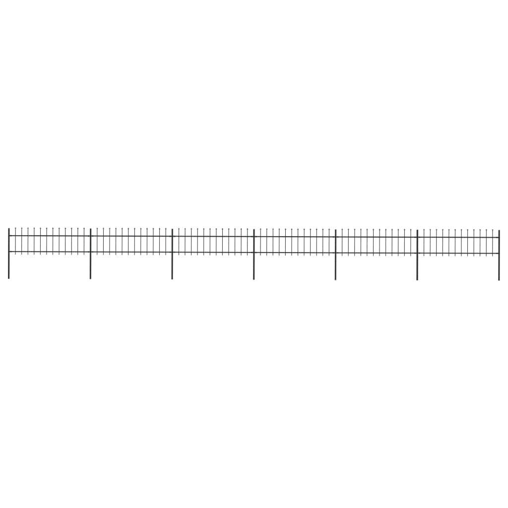 Black Steel Garden Fence with Spear Top O3364