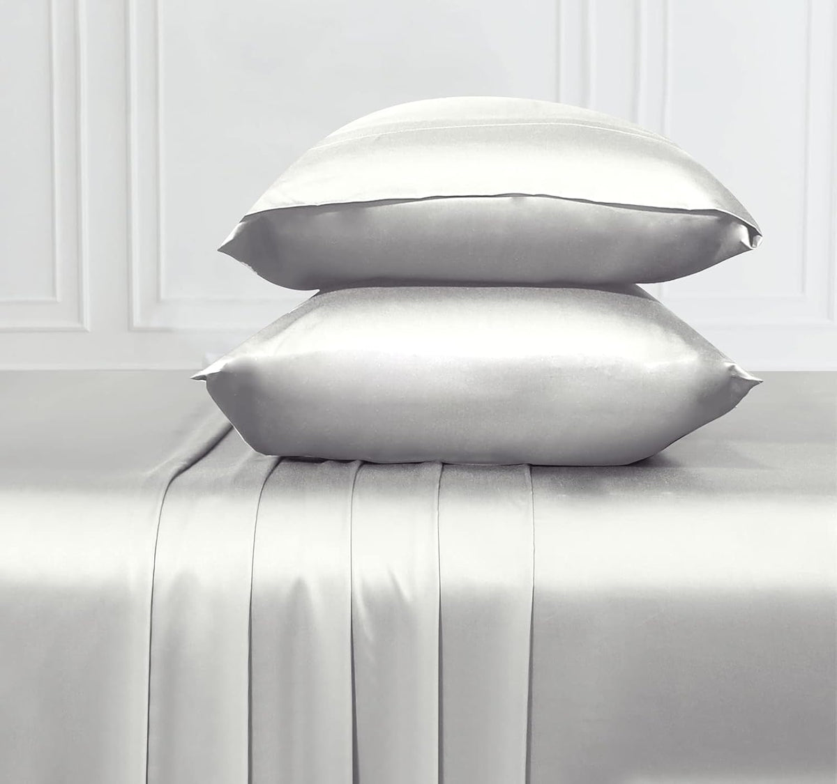 Silver Gray California King Size Bamboo Sheets Pack of 2 N856
