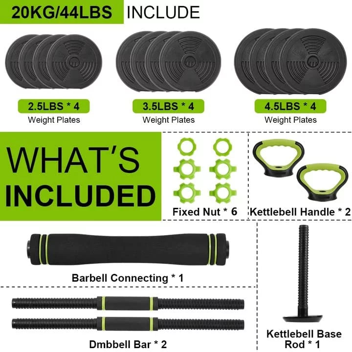 4-in-1 Adjustable Dumbbells Set M180260
