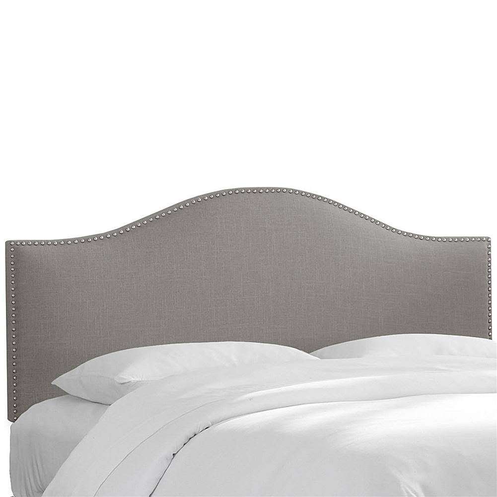 Gray California King Nail Button Headboard T4047