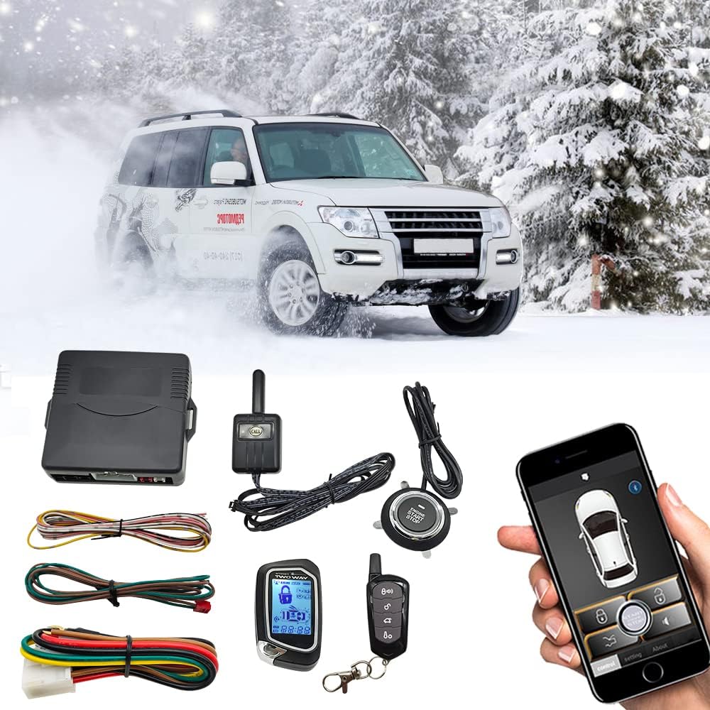 Car Remote Starter with Push Button and Shock Sensor Alarm System T11803
