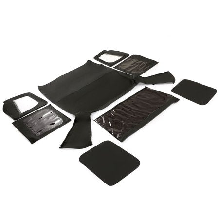 Convertible Soft Top Sailcloth for 1987-1995 Jeep Wrangler YJ Black 2 Door Q742025