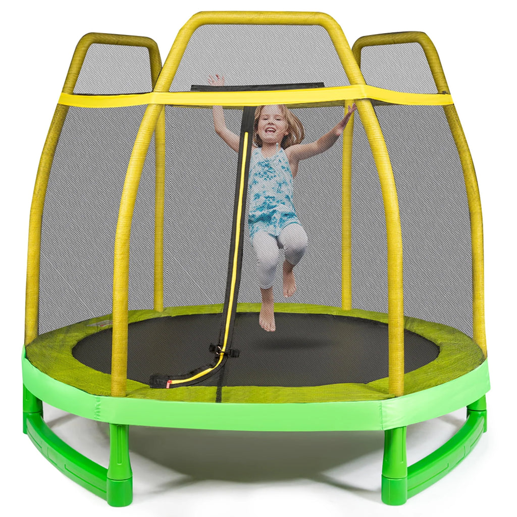 7FT Kids Trampoline with Safety Enclosure Net E270