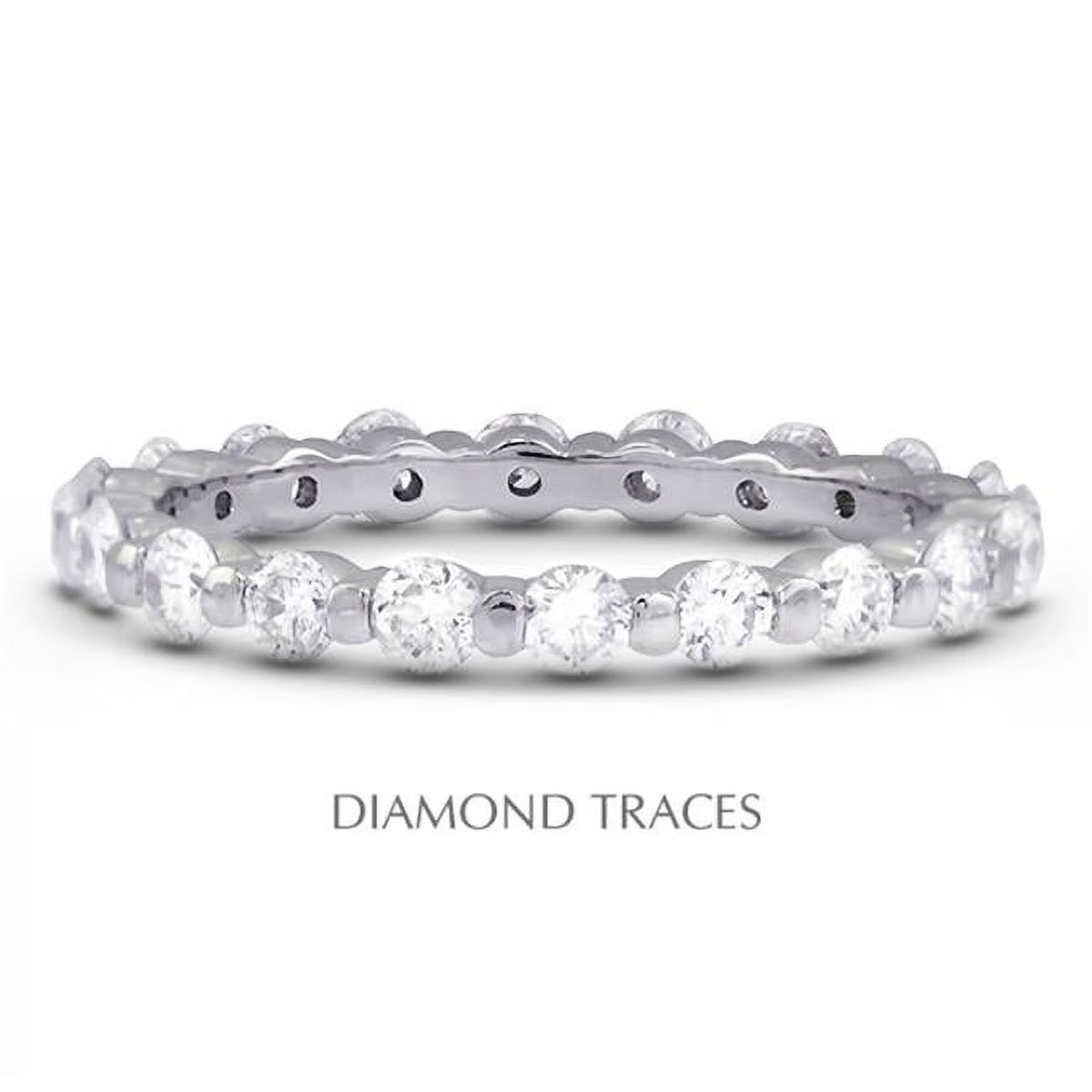 Platinum 950 Bar Setting 1.13 Carat Total Natural Diamonds Eternity Ring X865235