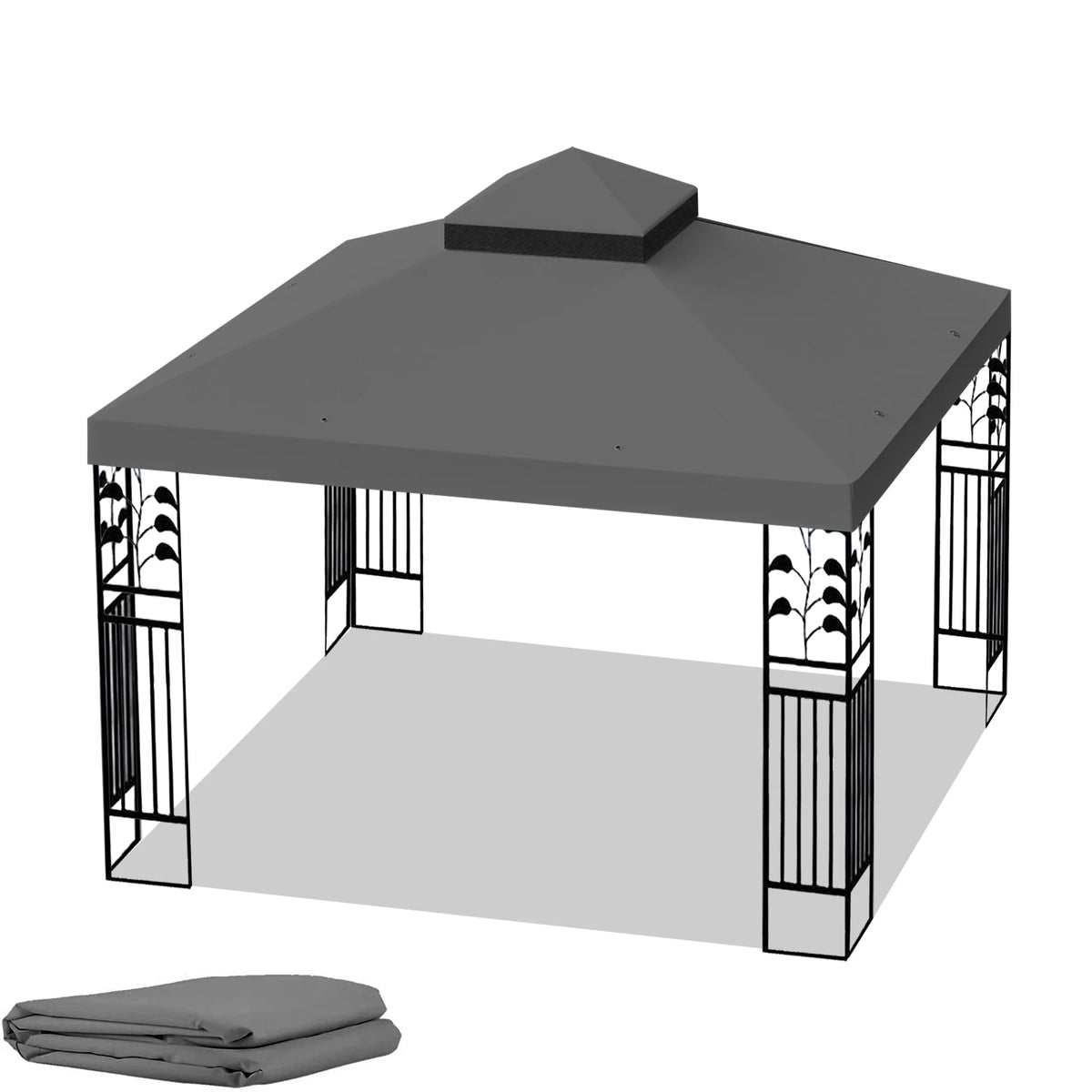 10x10 Ft Double Tiered Gazebo Replacement Canopy Top Cover Only Z907872