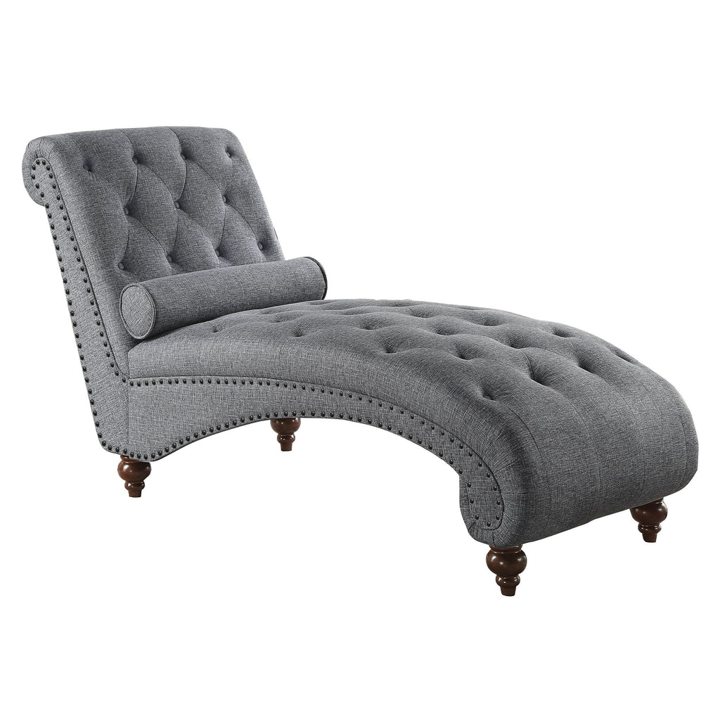 Gray Microfiber Tufted Chaise Lounge M6956