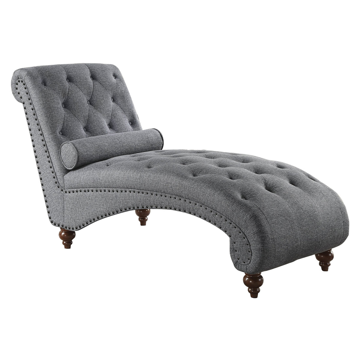 Gray Microfiber Tufted Chaise Lounge M6956