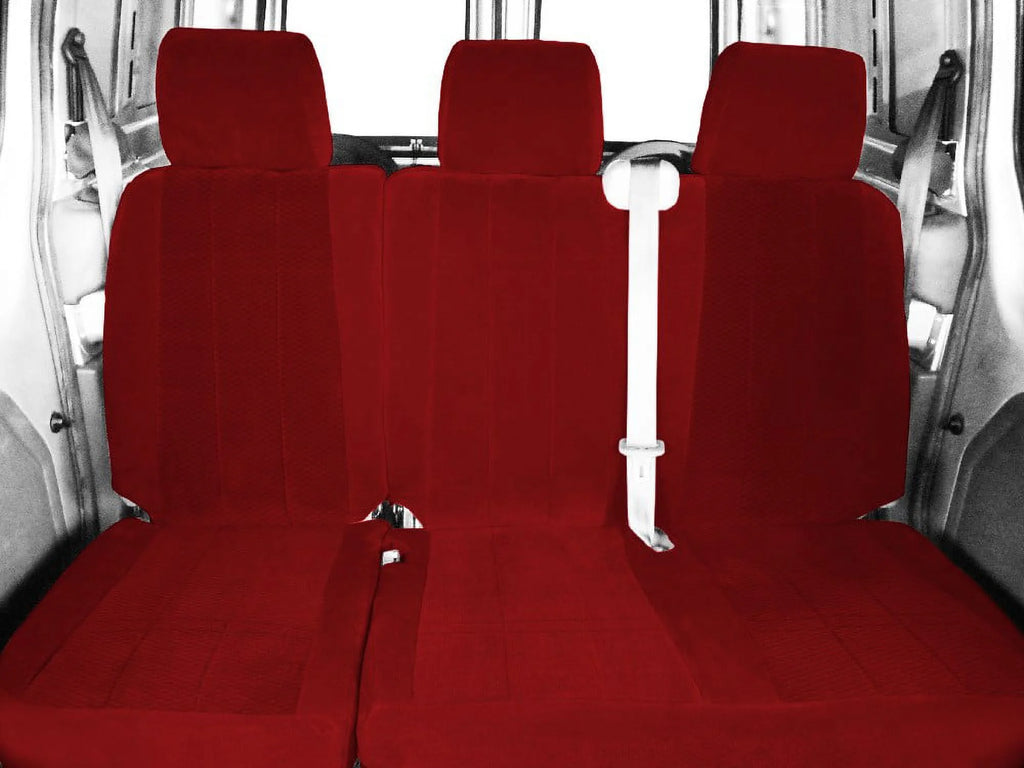 Rear 60/40 Split Back Solid Cushion Velour Seat Covers E757638