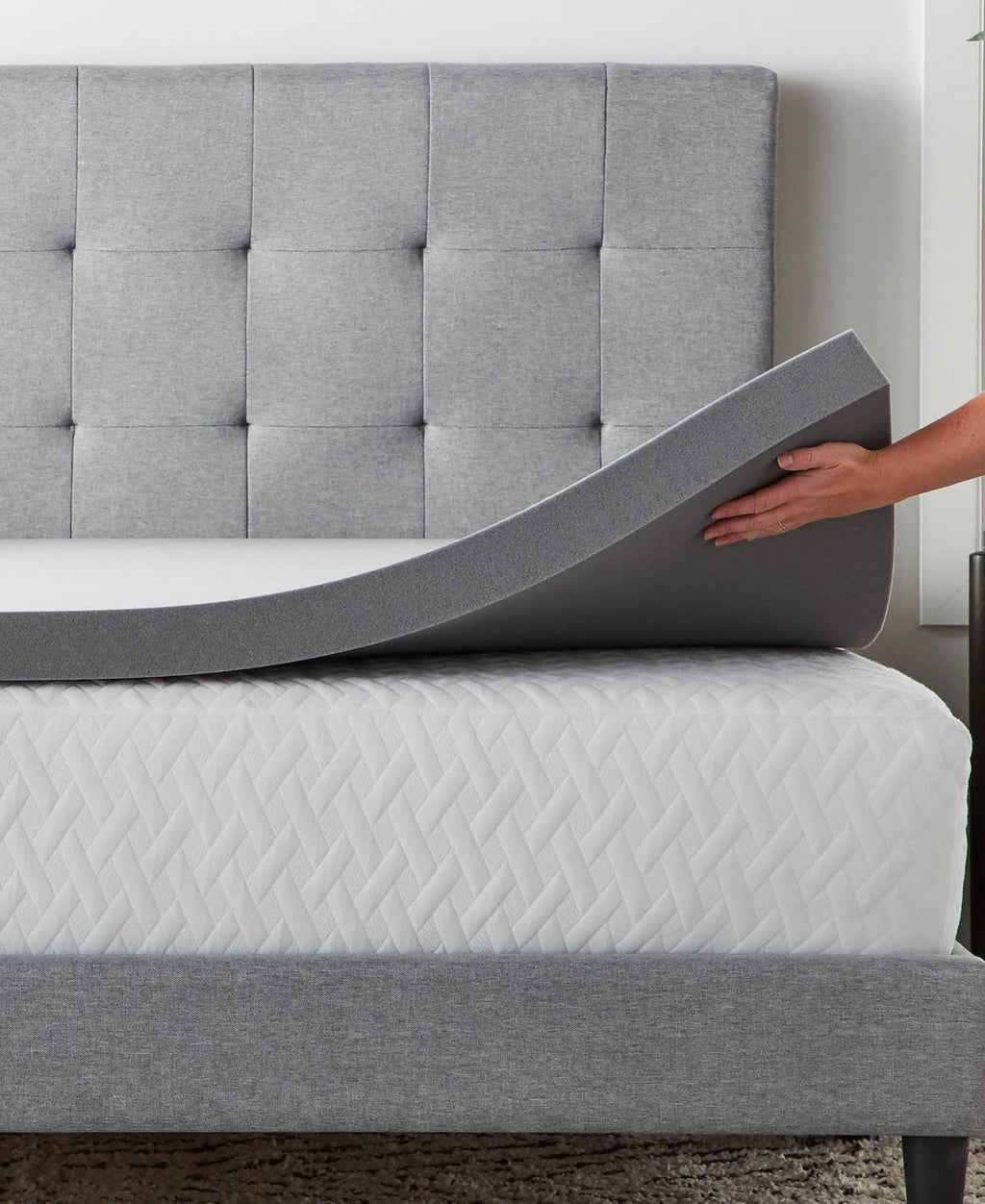 California King Bamboo Charcoal Memory Foam Topper L915