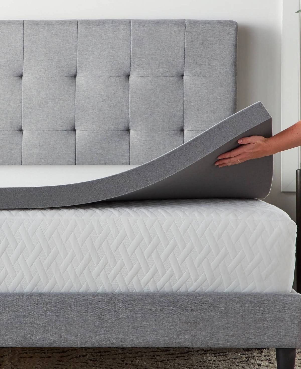 California King Bamboo Charcoal Memory Foam Topper L915