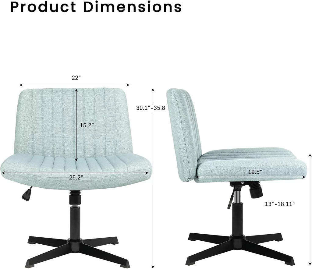 Armless Fabric Padded Swivel Desk Chair I73829