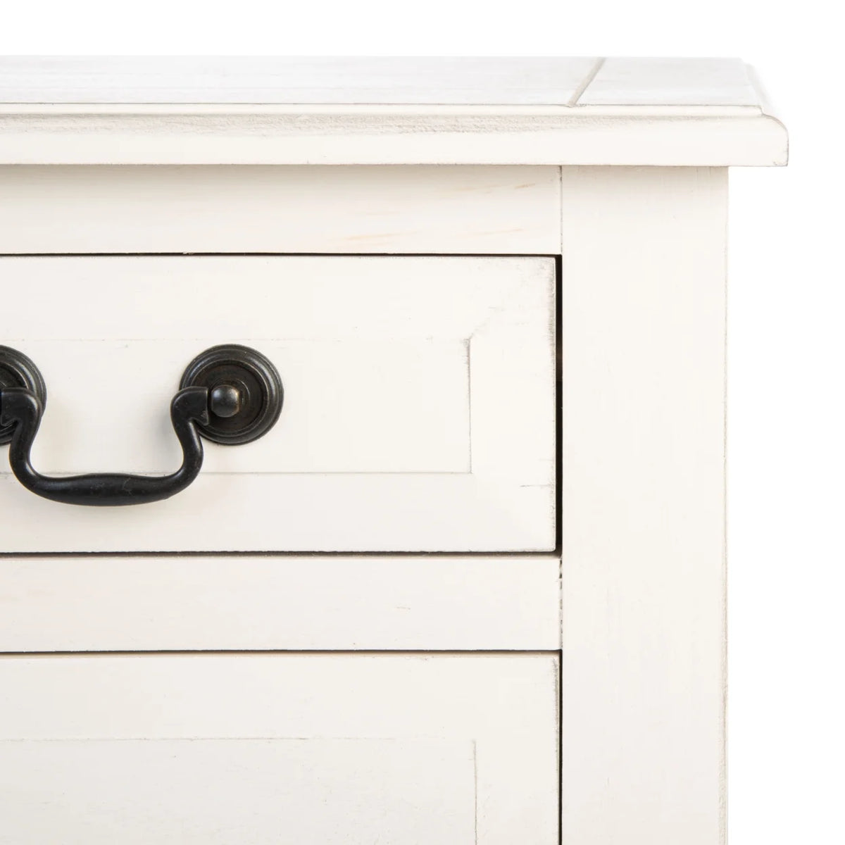 Distressed White Wood Console Table with Drawer P2578