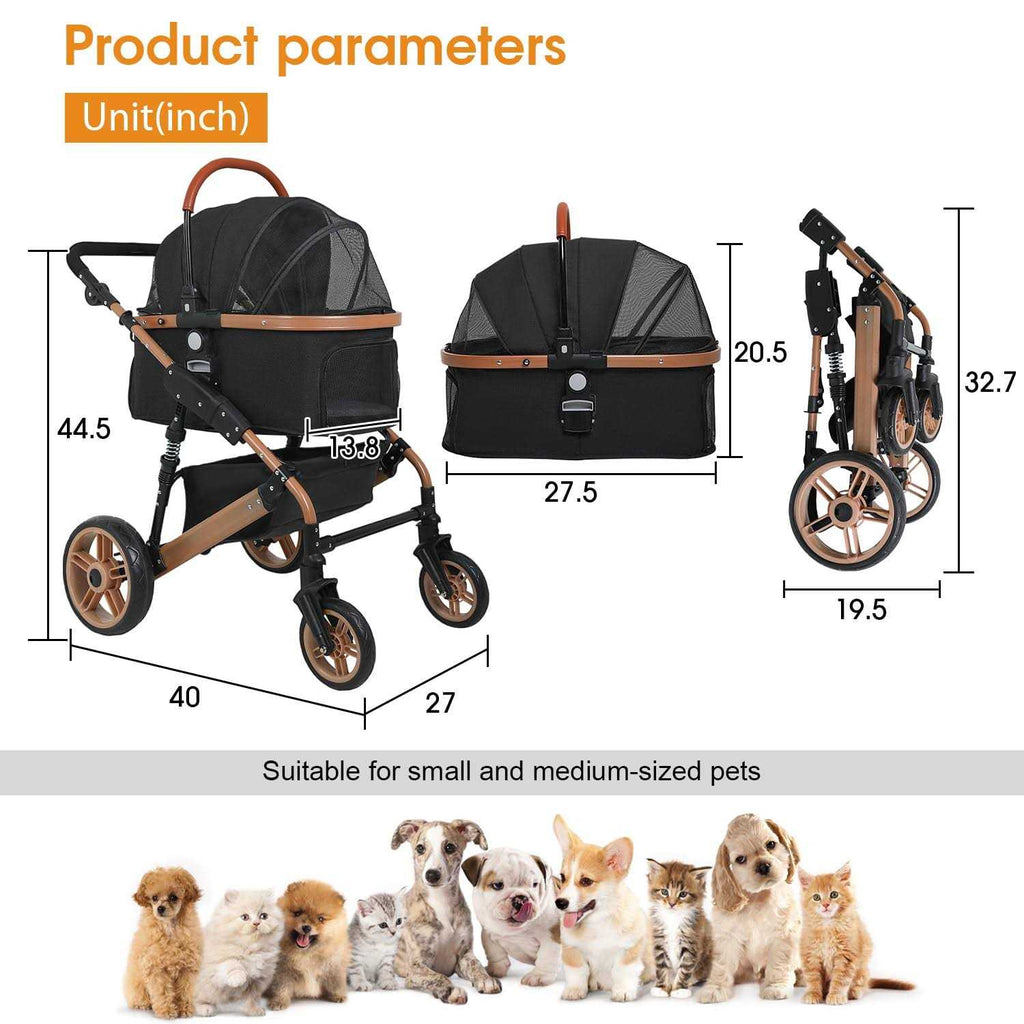 4 Wheels Folding Lightweight Pet Stroller D5328