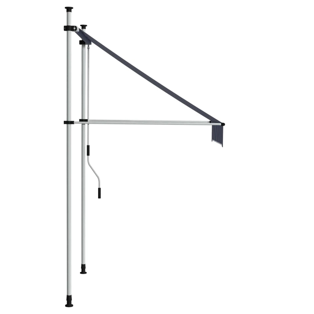 Manual Retractable Awning 39.4" Blue and White Stripes I476290