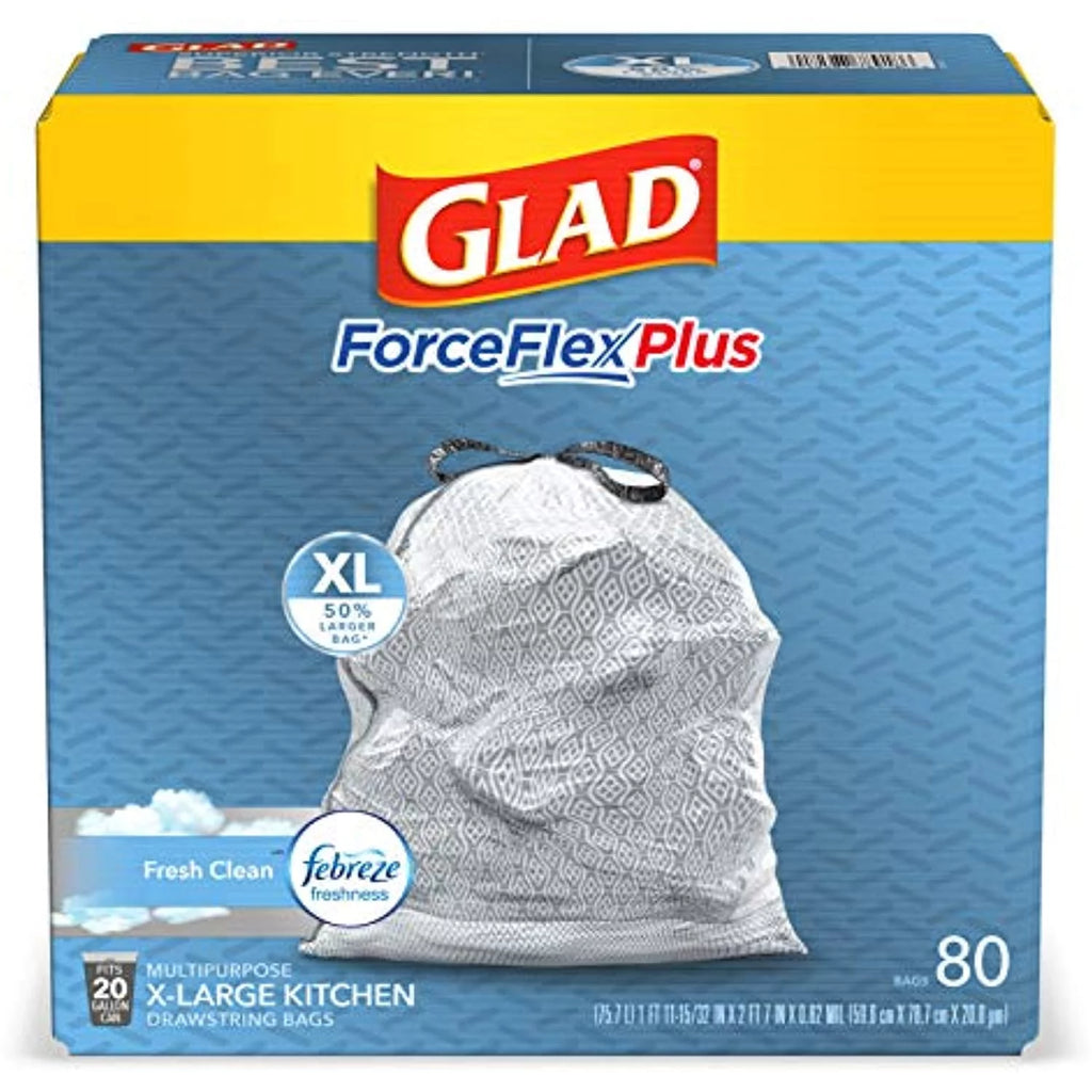 20 Gallon Grey Drawstring Trash Bags 80 Count O3761
