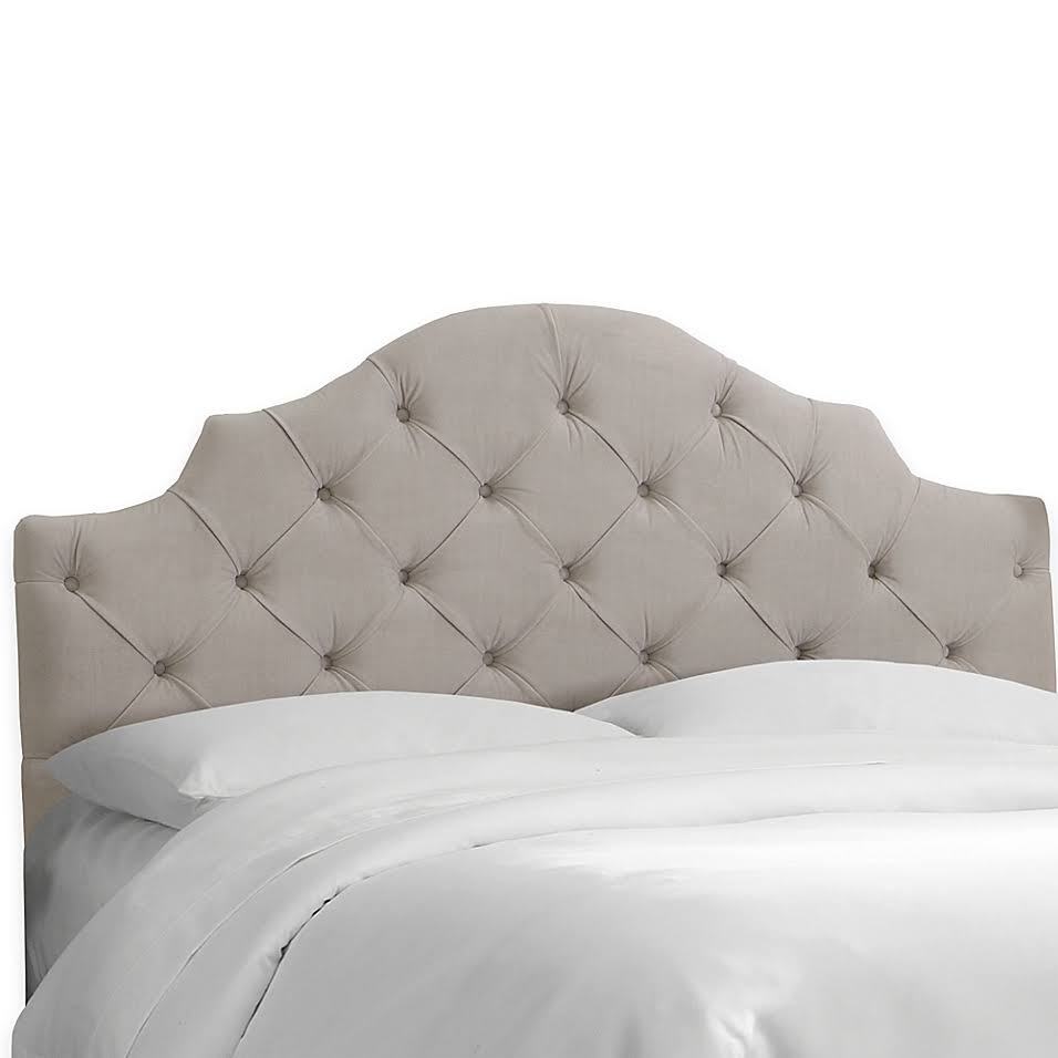Light Grey Velvet California King Headboard Z729