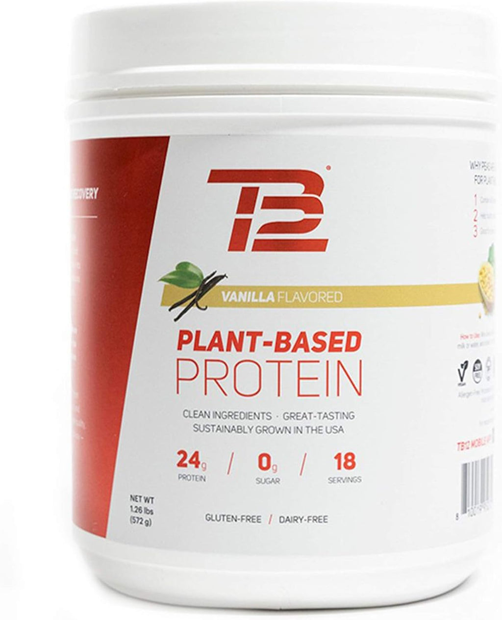 Vanilla Plant Based Pea Protein Powder, 18 Servings, Pack of 2 A48303