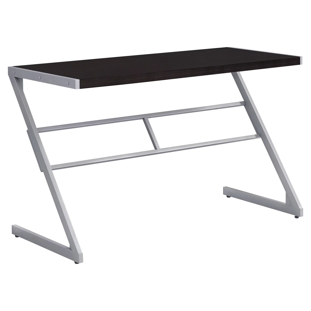 Computer Desk, 48"L, Brown Laminate, Grey Metal Z4298