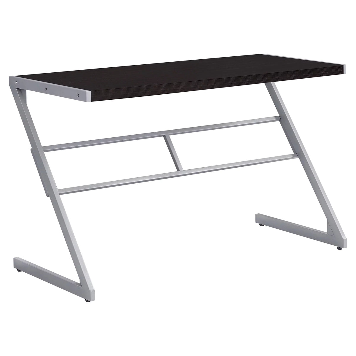 Computer Desk, 48"L, Brown Laminate, Grey Metal Z4298