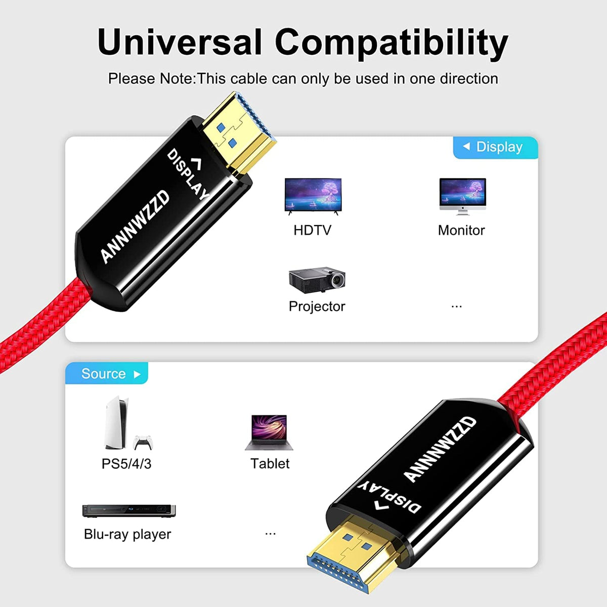 8K HDMI Fiber Optic Cable 50FT M446