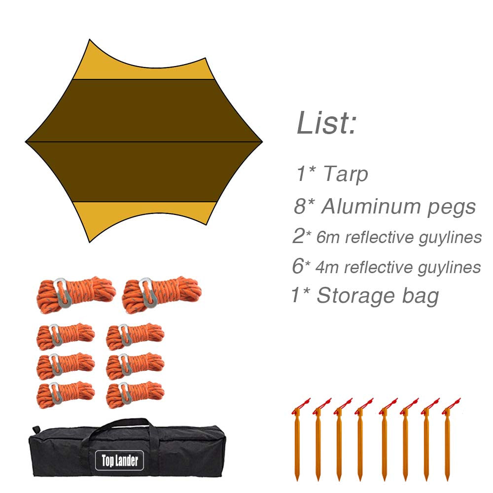 Waterproof Camping Tarp Canopy N96969