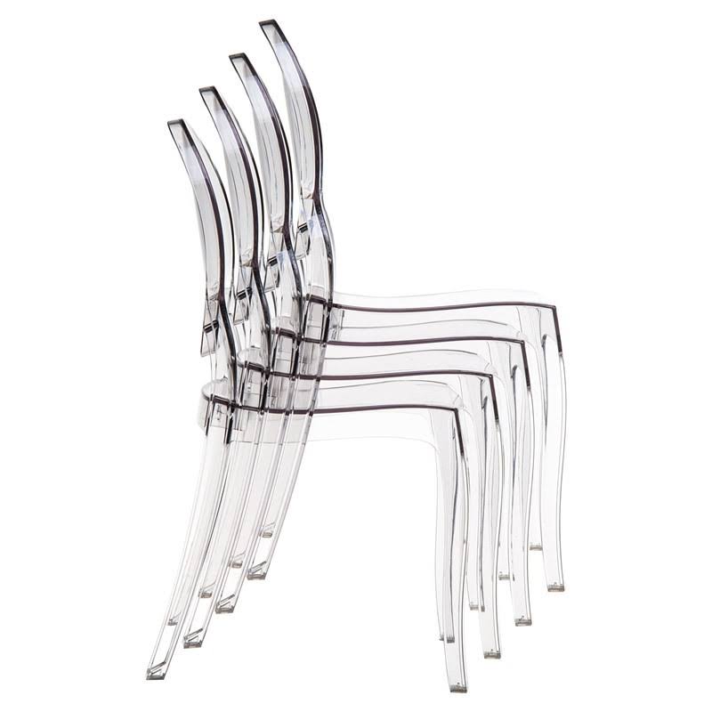 Transparent Pink Polycarbonate Dining Chair, Set of 2 L633609