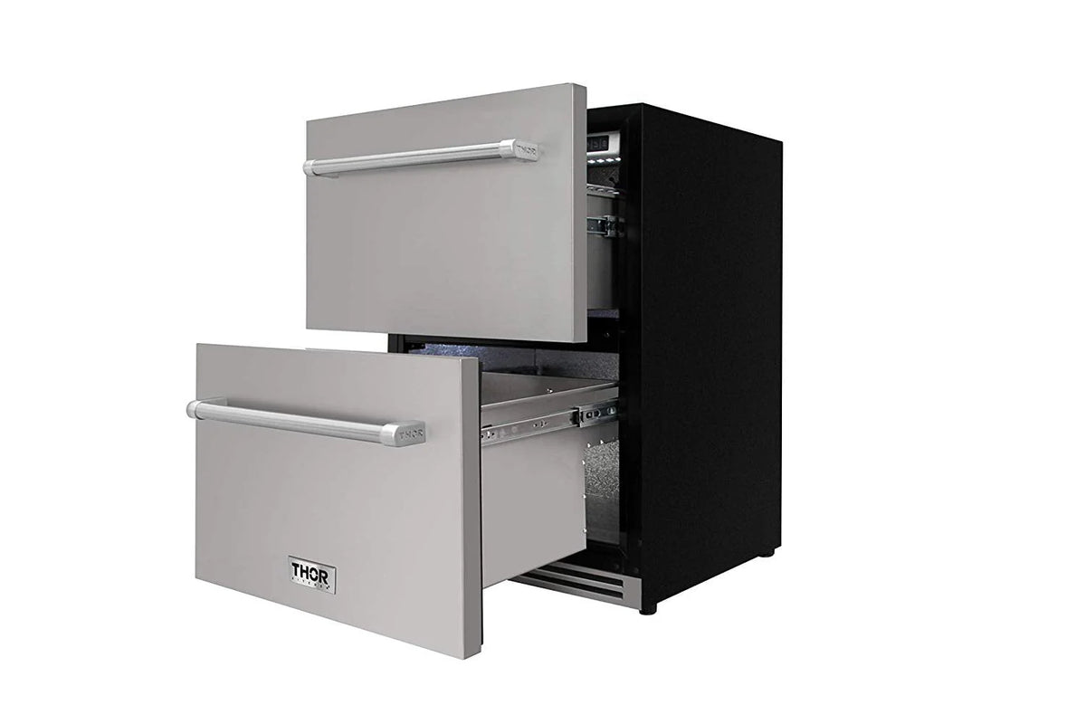 24 Double Drawer Under-Counter Refrigerator Stainless Steel 5.3 cu.ft K489