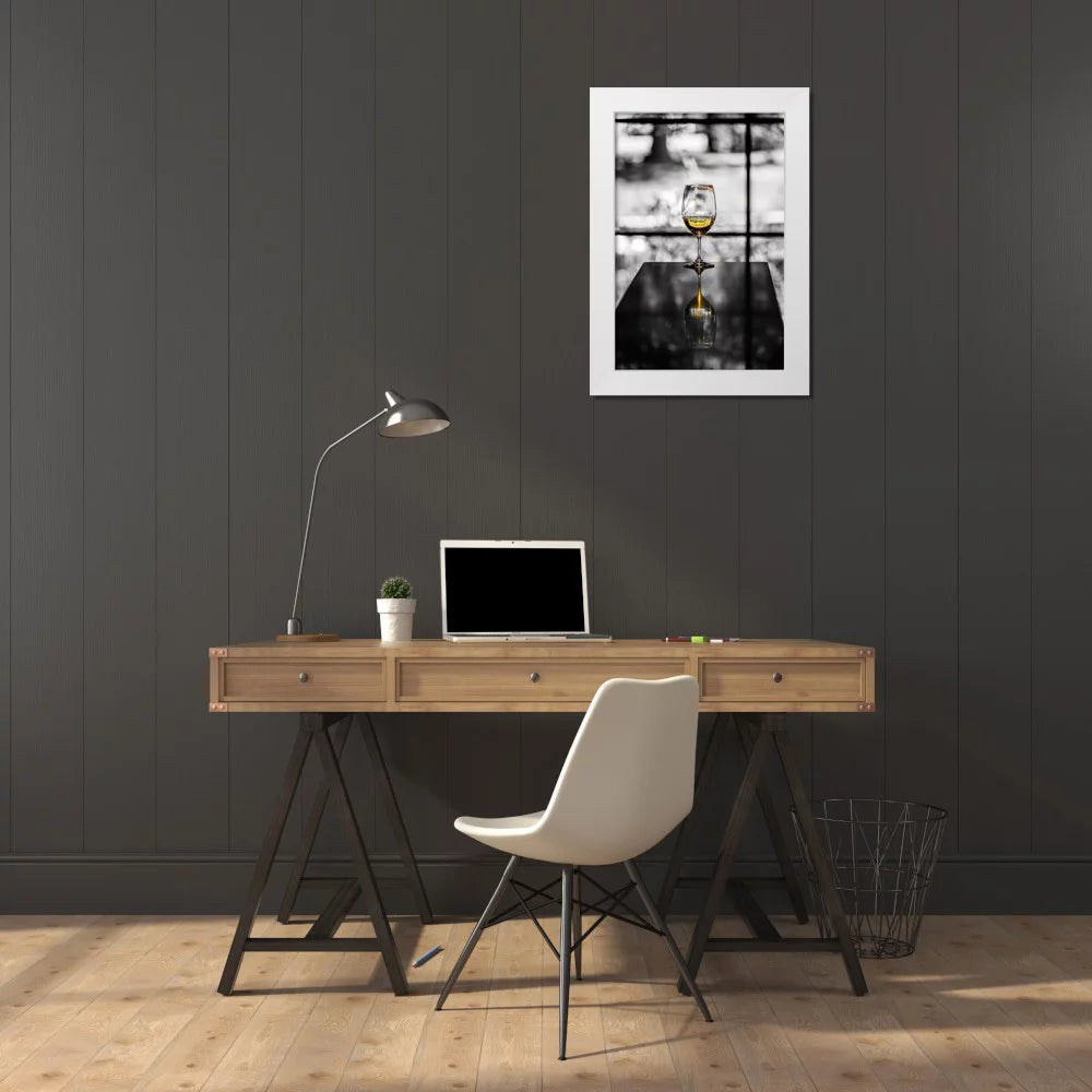 White Modern Wood Framed Art Print N909256