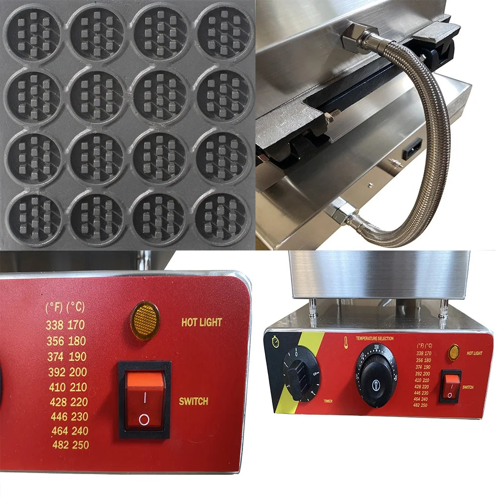 16 Holes Commercial Nonstick Electric Waffle Machine U313974