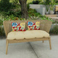 Red Floral Outdoor Lumbar Throw Pillow Set of 2 F991