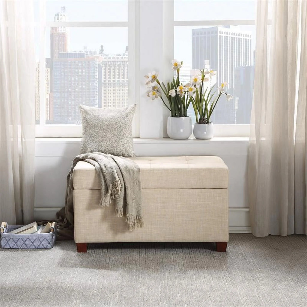Cream Storage Ottoman G69071
