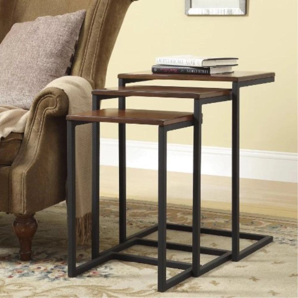 Nesting Table Set in Chestnut and Black C6475