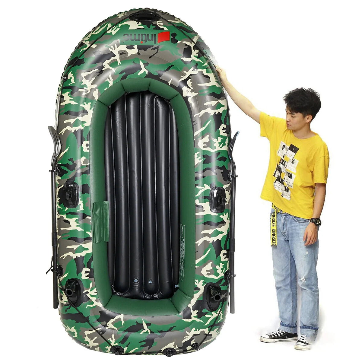 Inflatable 3-Person PVC Fishing Boat with Paddle M132