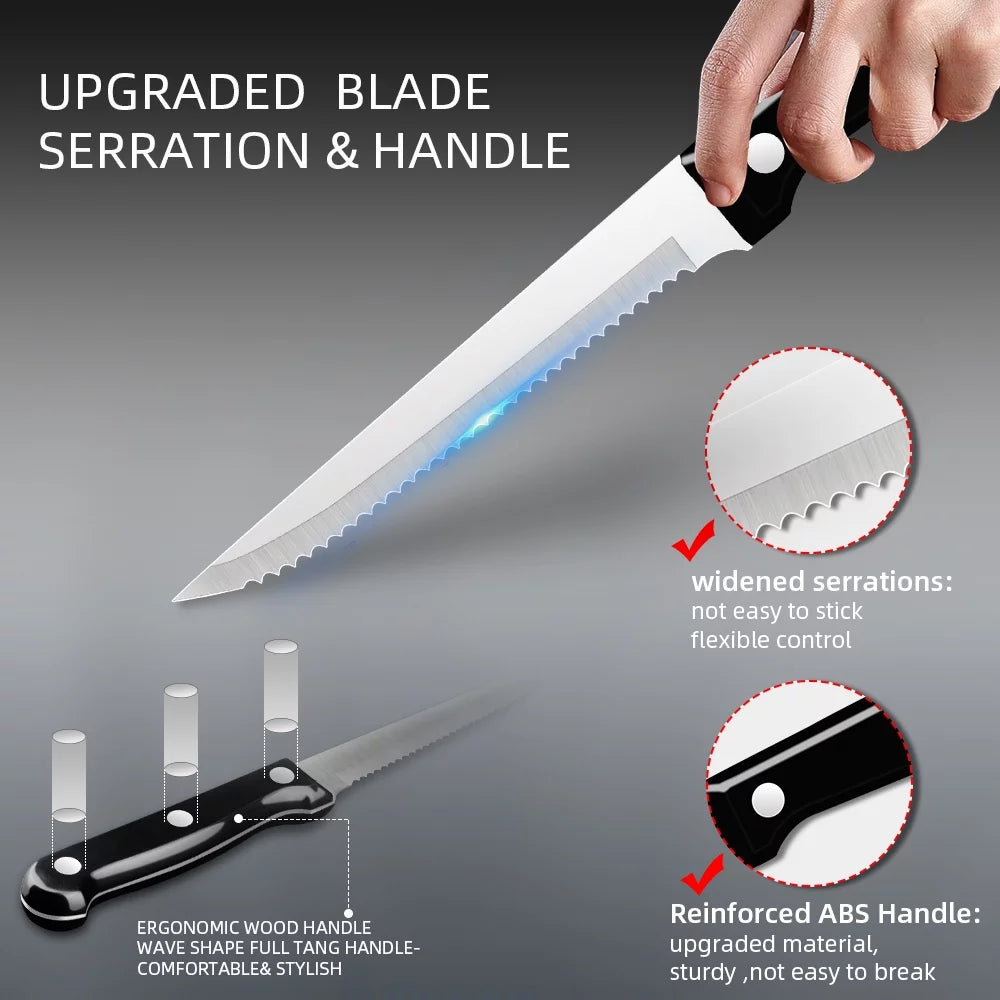 20-Piece Stainless Steel Silverware Set with Steak Knives R196428